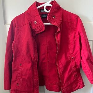 Cropped jacket, cherry red